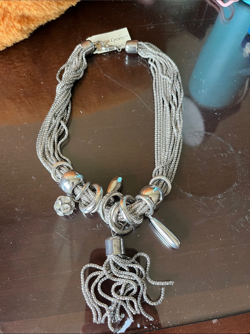 Erica Lyons Silver-Tone Multi Strand Tassel Necklace